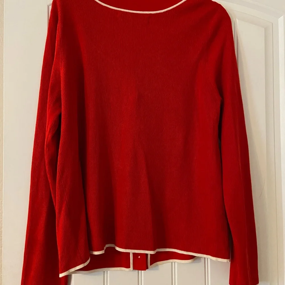 Women’s Josephine Chaus Brand Red and White Vintage Style Cardigan Set XL - Picture 3 of 6